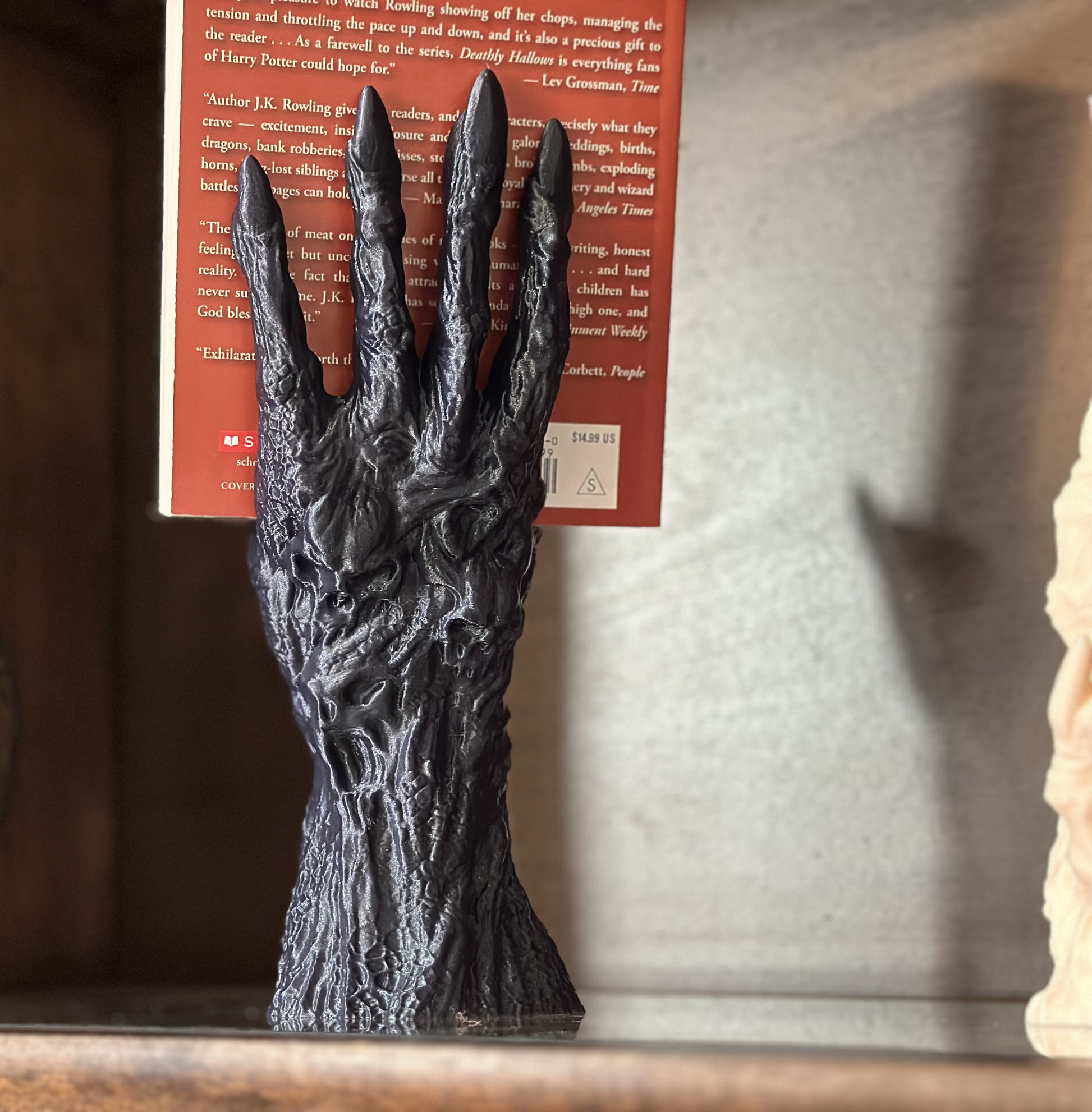 Dragon claw bookend side view resin book holder display figurine