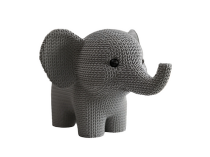 Elephant Sculpture Showpiece for Home Decor | Grey Knitted Animal Figurine India