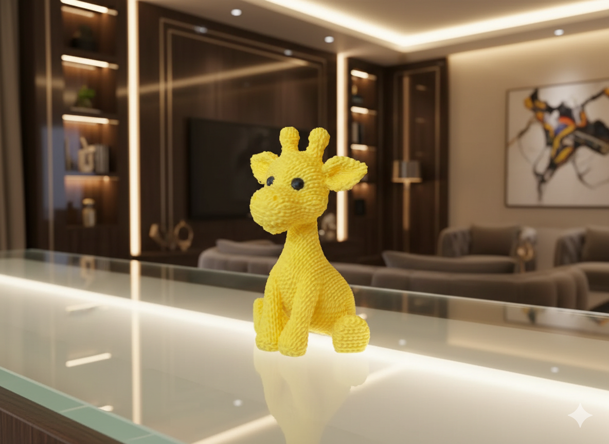 Knitted Giraffe Figurine – Handcrafted Animal Showpiece | Cute Home Decor Gift for Kids & Wildlife Lovers India