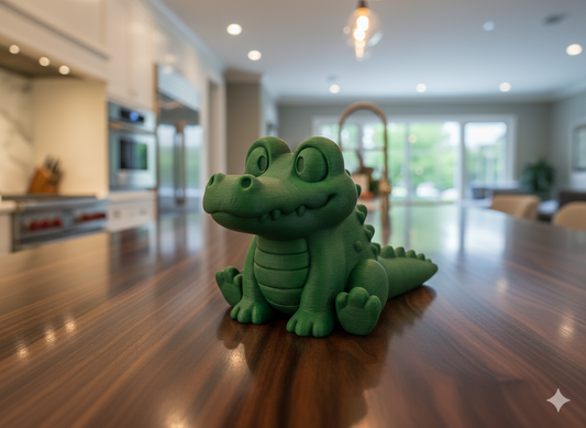 CrocoBuddy Figurine — Friendly Crocodile Decorative Sculpture Green