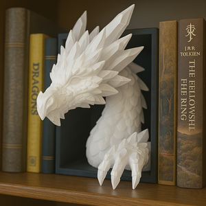 3D Printed Crystalline Dragon Book Nook