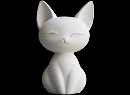 Peaceful Sitting Cat Figurine for Home Decor | Minimalist Cat Showpiece for Living Room