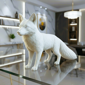 Realistic Fox Sculpture | Lifelike Wildlife Figurine | Premium PLA Resin Woodland Decor for Home & Office