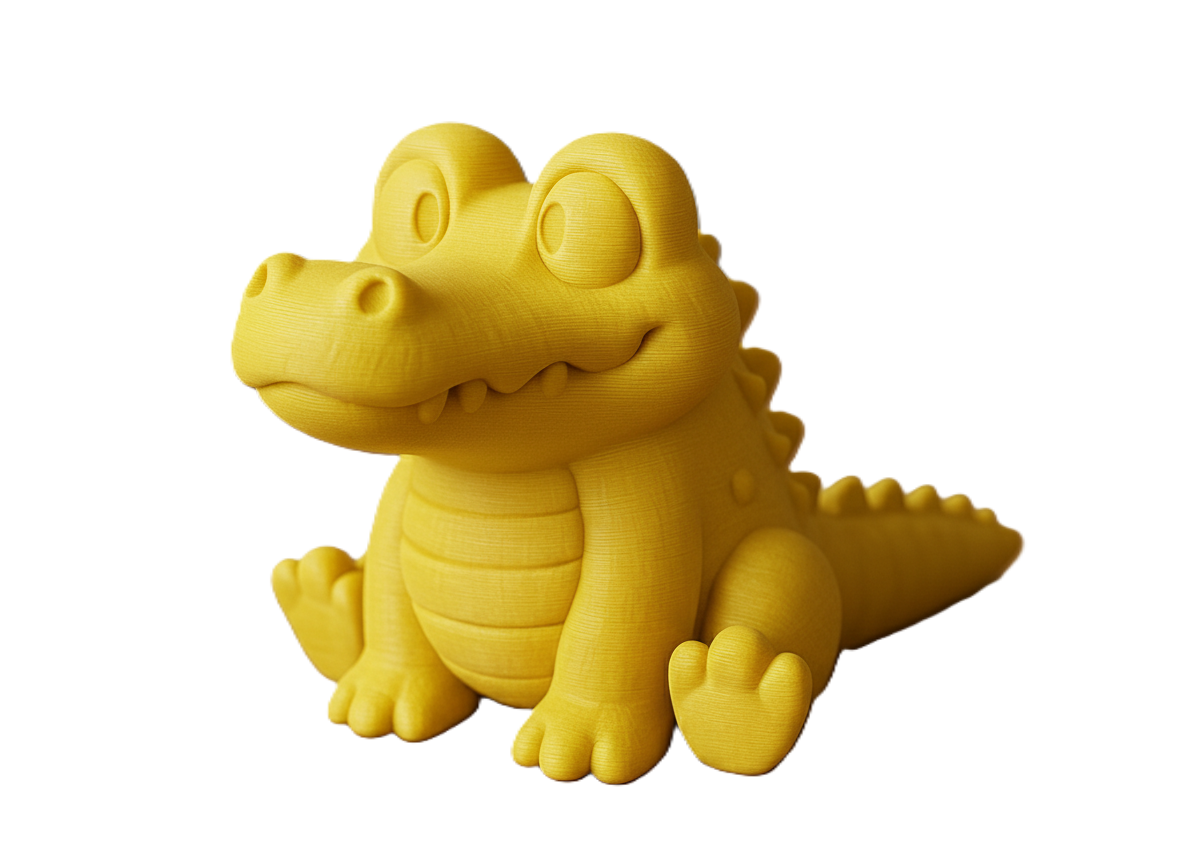 CrocoBuddy Figurine — Friendly Crocodile Decorative Sculpture Yellow