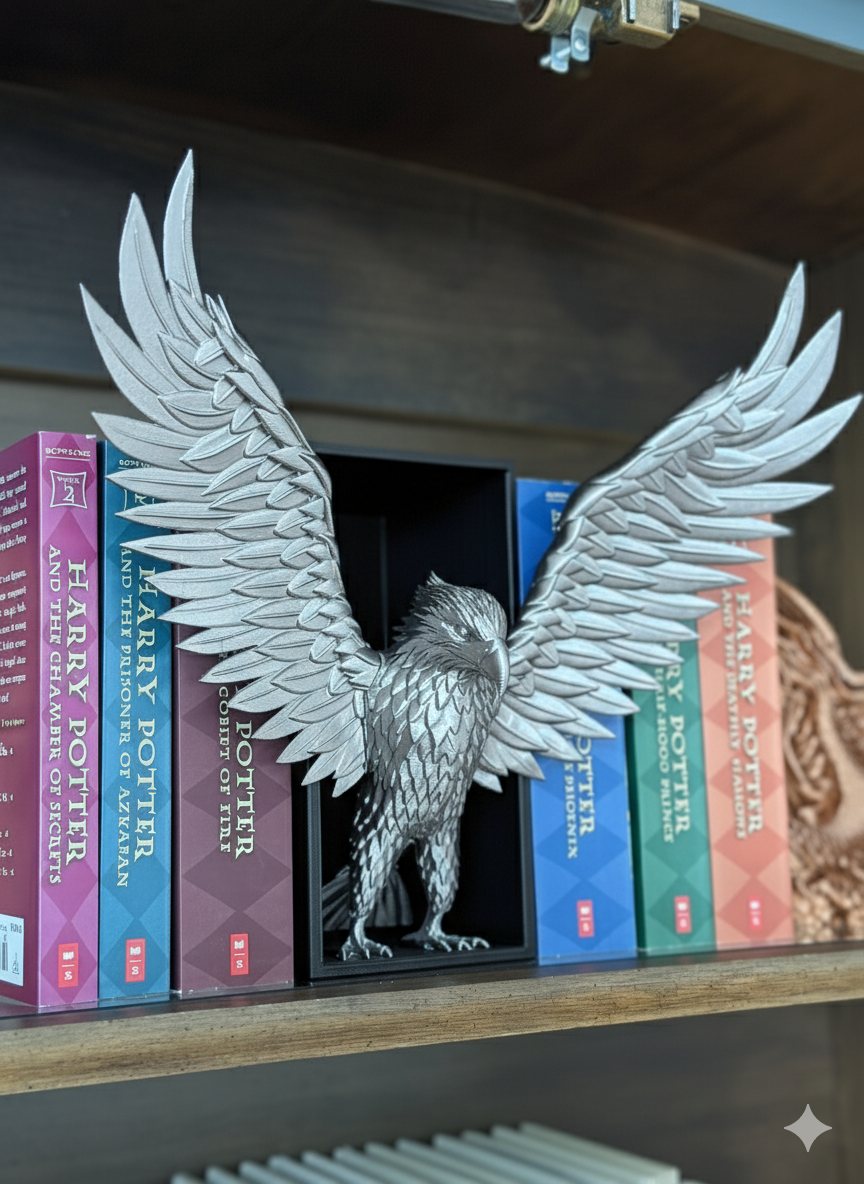 Eagle Emerging Silver Book Nook – Majestic Shelf Organizer & Statement Decor | Unique Home Accent & Gift for Indian Collectors