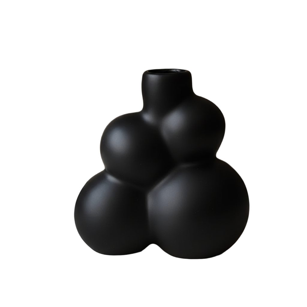 Bubble Vase — Playful Modern Decorative Vessel Black