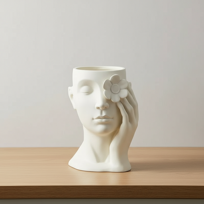White Gentle Touch Vase for Home Decor | Soft Smooth Decorative Showpiece for India