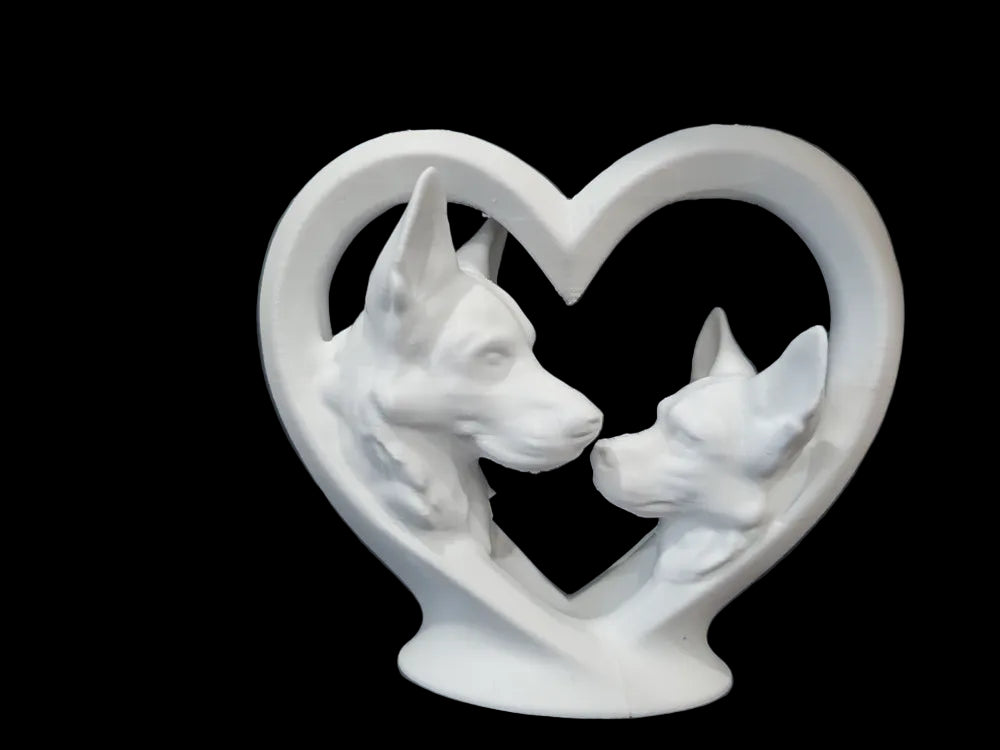 German Shepherd Heart Sculpture - Perfect Home Decor Showpiece for Dog Lovers