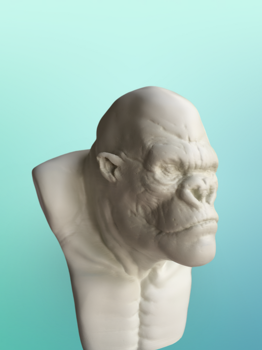 Artistic White Gorilla Sculpture: Modern Design