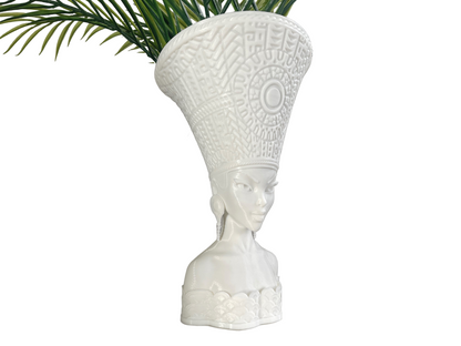 White Queen Planter for Home Decor | Majestic Elegant Showpiece for India