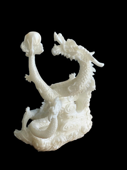 Home decor - Celestial Craft Mystical Guardian: Dragon with Pearl Statue for Luck & Success - Intriguing Home Decor Accent - Celestial Crafts