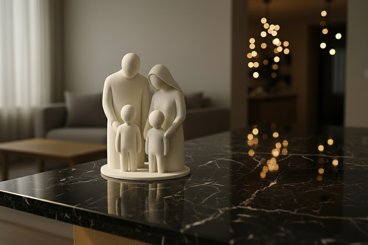 Ivory family unity sculpture modern art togetherness home decor