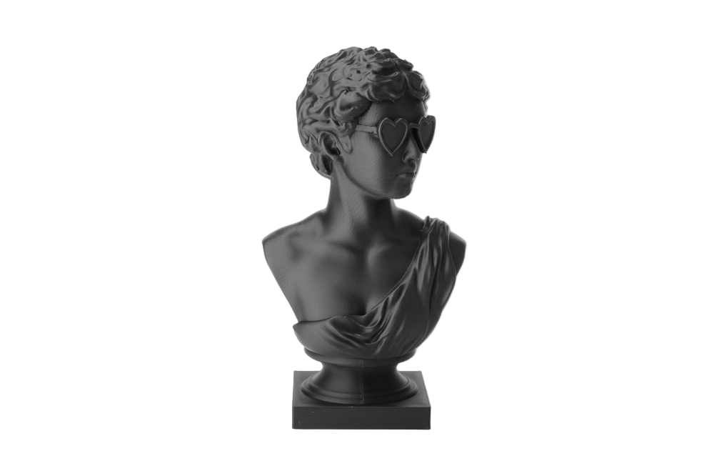Profile view black roman bust classical sculpture art figure collectible