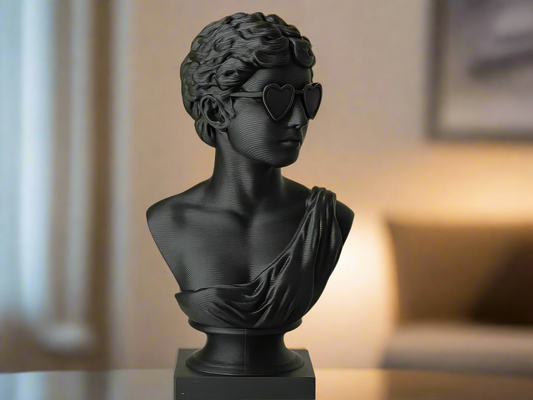 Classical black bust sculpture roman inspired art collectible home decor statue