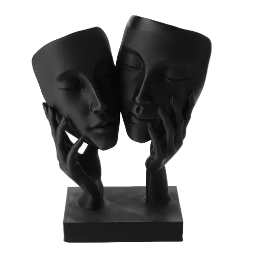Couple Heart Embrace Sculpture - Romantic Love Showpiece for Couples