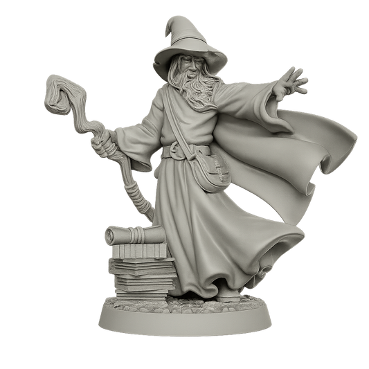 The Arcane Elder – Cement Grey Wizard Figurine