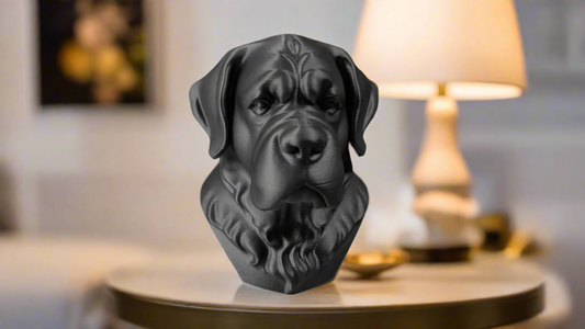 Saint Bernard Bust Realistic Dog Sculpture