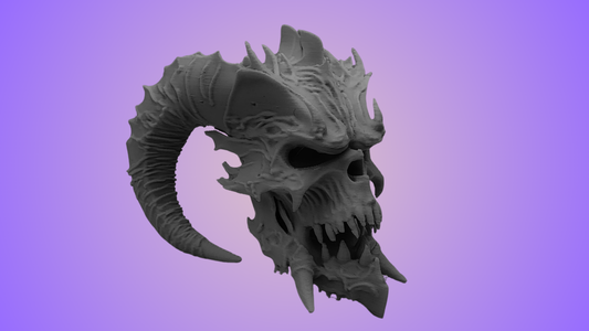 Big Horn Demon Skull