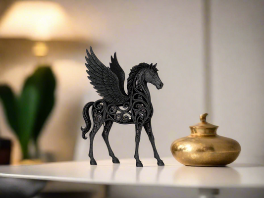 Mythical Pegasus Wall Relief – Elegant Winged Horse Sculpture