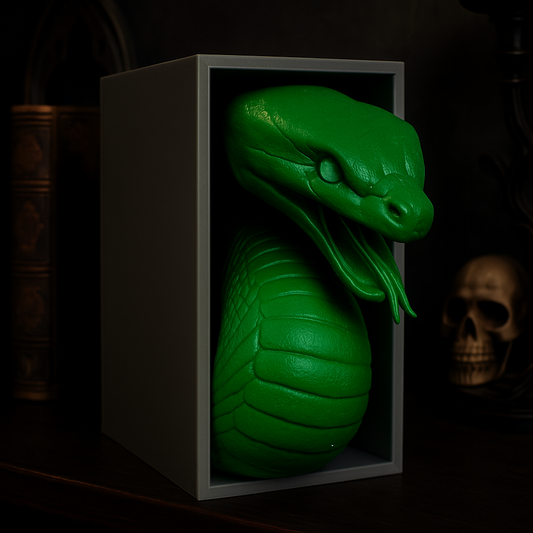 Venom Viper Snake Bookend – Striking Green Reptilian Home Decor
