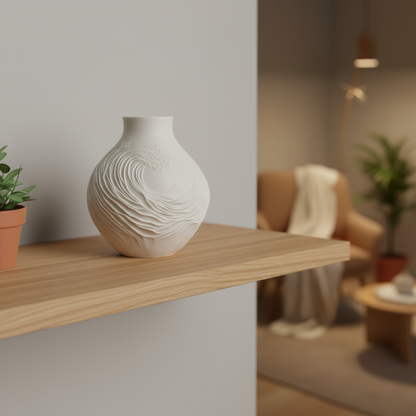 Wave Vase – Inspired Decorative Sculpture for Modern Indian Homes (Without Flowers)