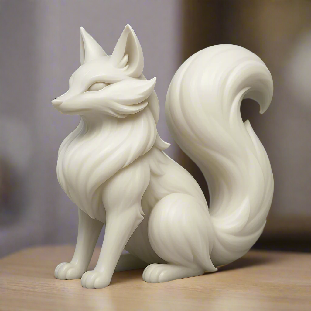 Cute fox ceramic statue figurine collectible home decoration
