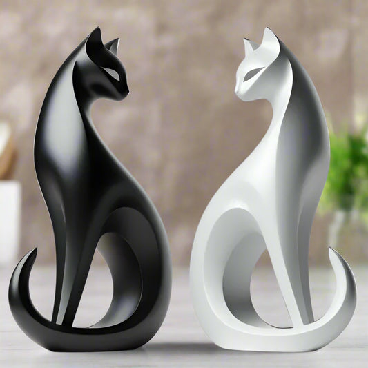 Minimalist Cat Duo: Elegant & Monochrome