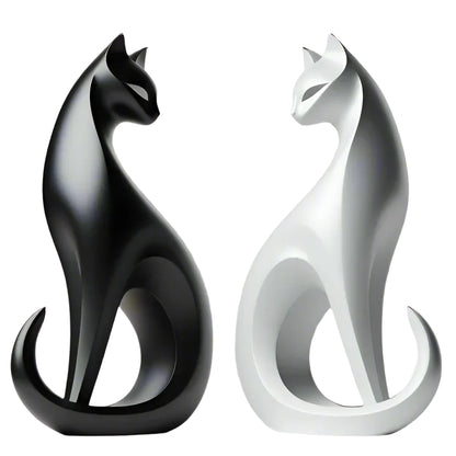Minimalist Cat Duo: Elegant & Monochrome