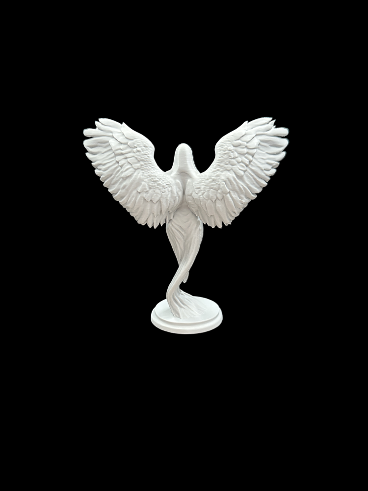 Celestial abstract angel wings sculpture PLA resin modern cosmic art showpiece
