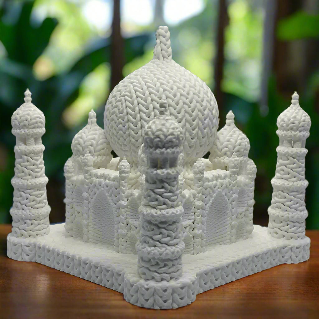 Detailed Knitted Replica of the Taj Mahal