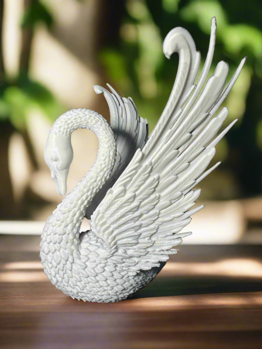 Graceful White Swan Sculpture for Home Decor
