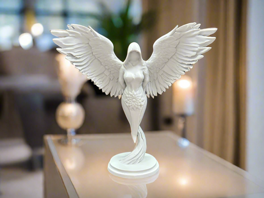 Premium celestial abstract sculpture white PLA resin modern cosmic art Vastu home decor India