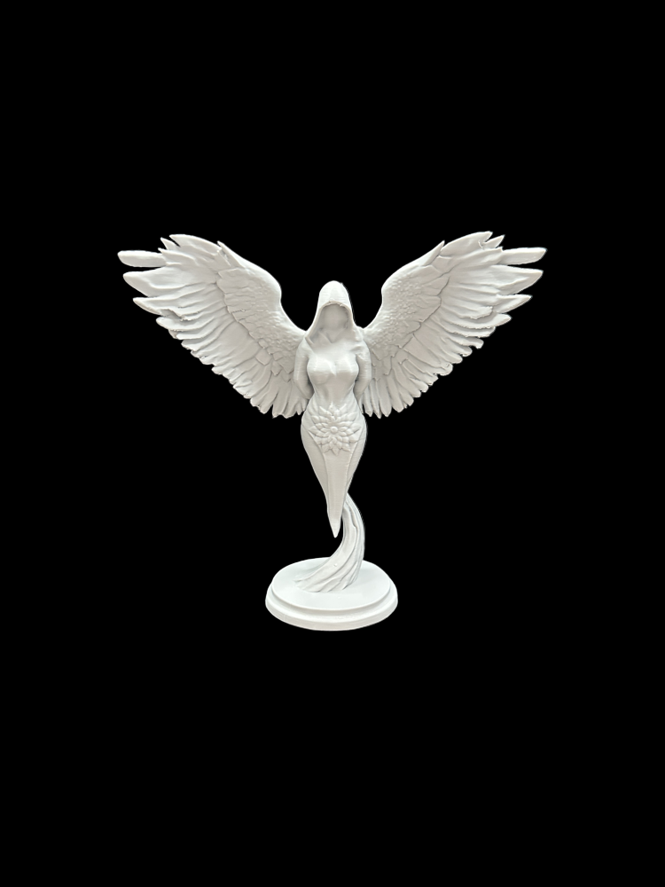 Modern cosmic art celestial white PLA resin handcrafted sculpture front view