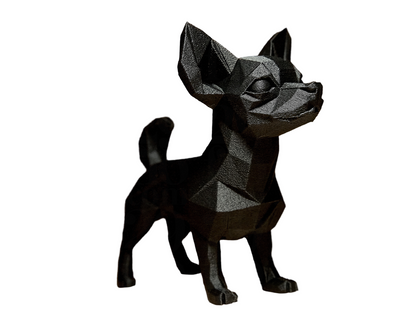 Geometric Chihuahua - Bold Low Poly Dog Figurine for Indian Homes | Minimalist PLA Resin