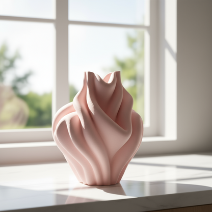 Pink Cloud Vase – Dreamy Pink Home Decor Showpiece for Living Room & Bedroom (Polyresin)