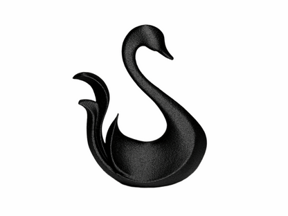 Decorative Swan Figurine, Black Textured Finish, Modern Home Decor - Celestial Crafts