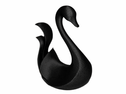 Decorative Swan Figurine, Black Textured Finish, Modern Home Decor - Celestial Crafts