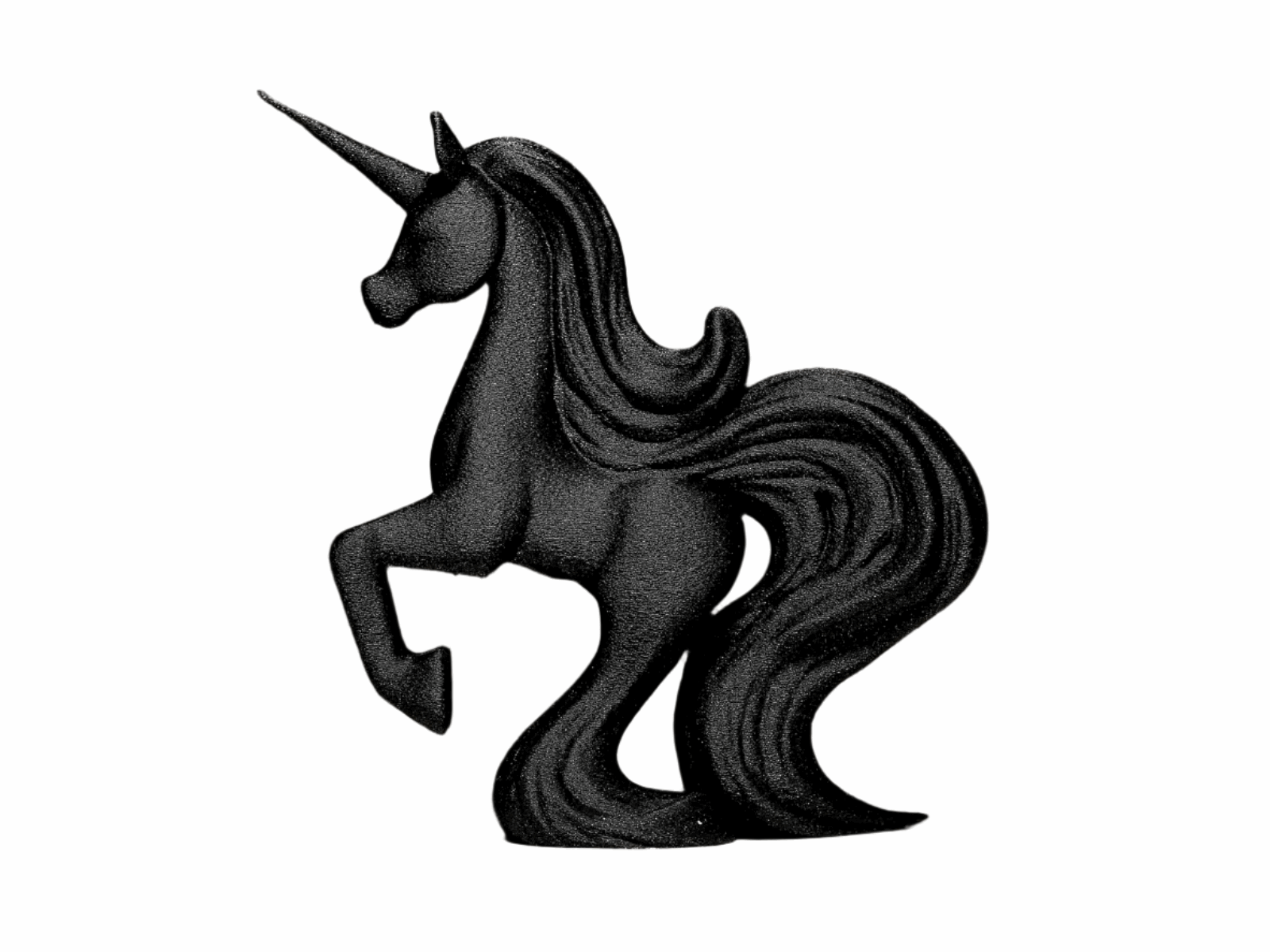 Decorative Unicorn Figurine, Black Matte Finish, Standing Pose - Celestial Crafts