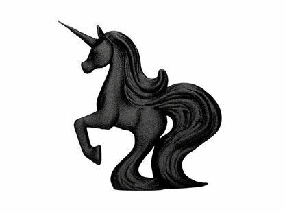 Decorative Unicorn Figurine, Black Matte Finish, Standing Pose - Celestial Crafts