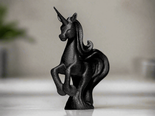 Decorative Unicorn Figurine, Black Matte Finish, Standing Pose - Celestial Crafts