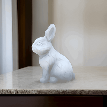 Decorative White Bunny Figurine, Modern Home Decor - Celestial Crafts