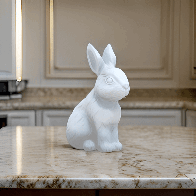 Decorative White Bunny Figurine, Modern Home Decor - Celestial Crafts