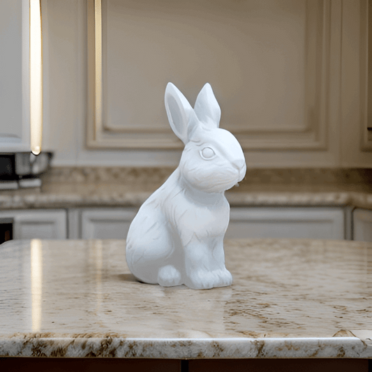 Decorative White Bunny Figurine, Modern Home Decor - Celestial Crafts