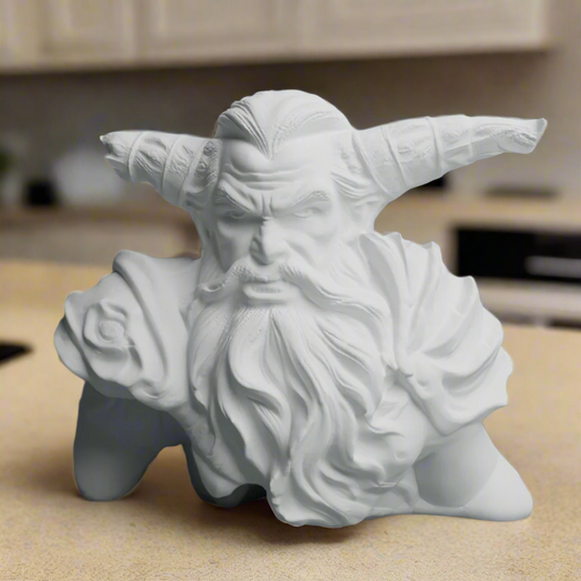 Destroyed Horned Demon Bust