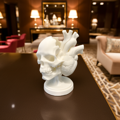 Skull Heart Sculpture Showpiece for Home Decor | Evolution Heart Skull India