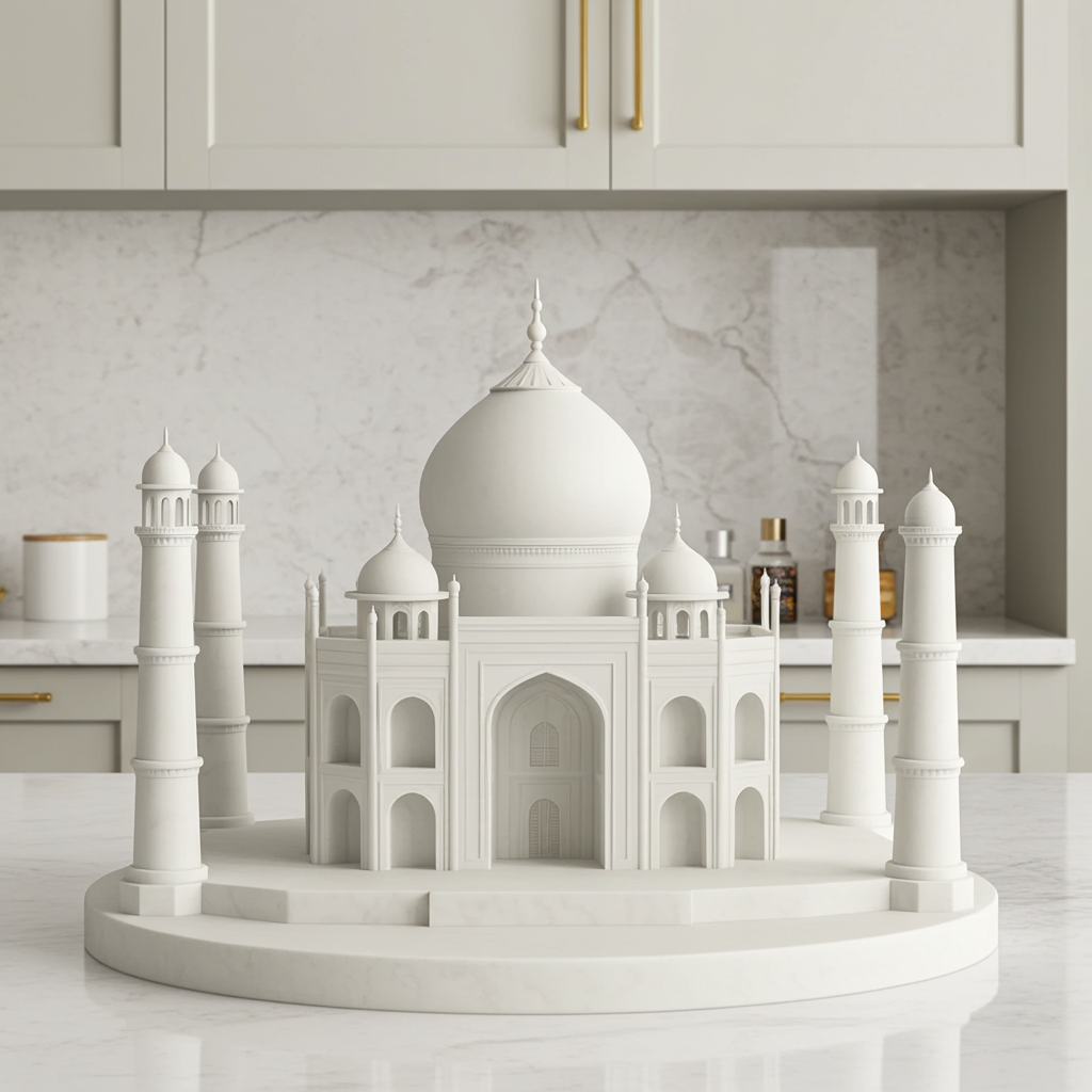 Taj Mahal Home Décor Piece - PLA Resin Artistic Landmark Replica for Indian Homes