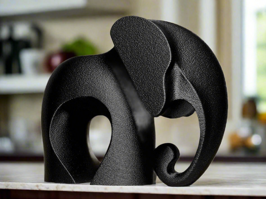 Modern Elephant Figurine – Minimalist Wildlife Home Decor