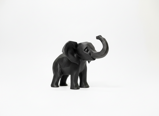 Black cheerful elephant figurine Premium-grade Polylactic Acid 15x10x18cm 285g good luck home decor whimsical ornament