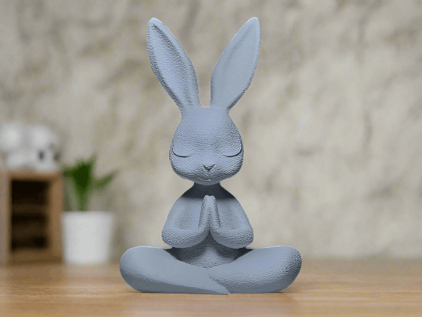 Meditating Bunny Figurine - Zen Decor – Celestial Crafts
