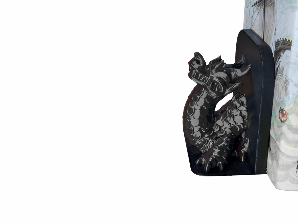 3D Printed Dragon Bookends – Fantasy Home Decor